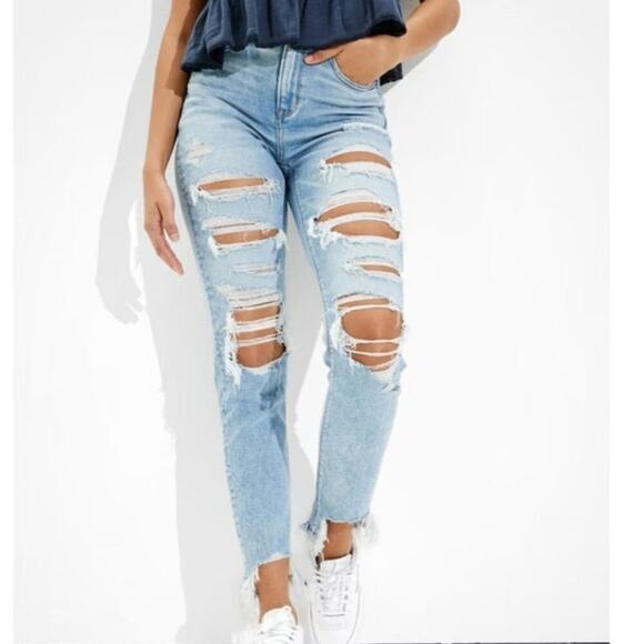 American eagle AE Stretch Ripped Mom Jean 10R - Picture 7 of 7